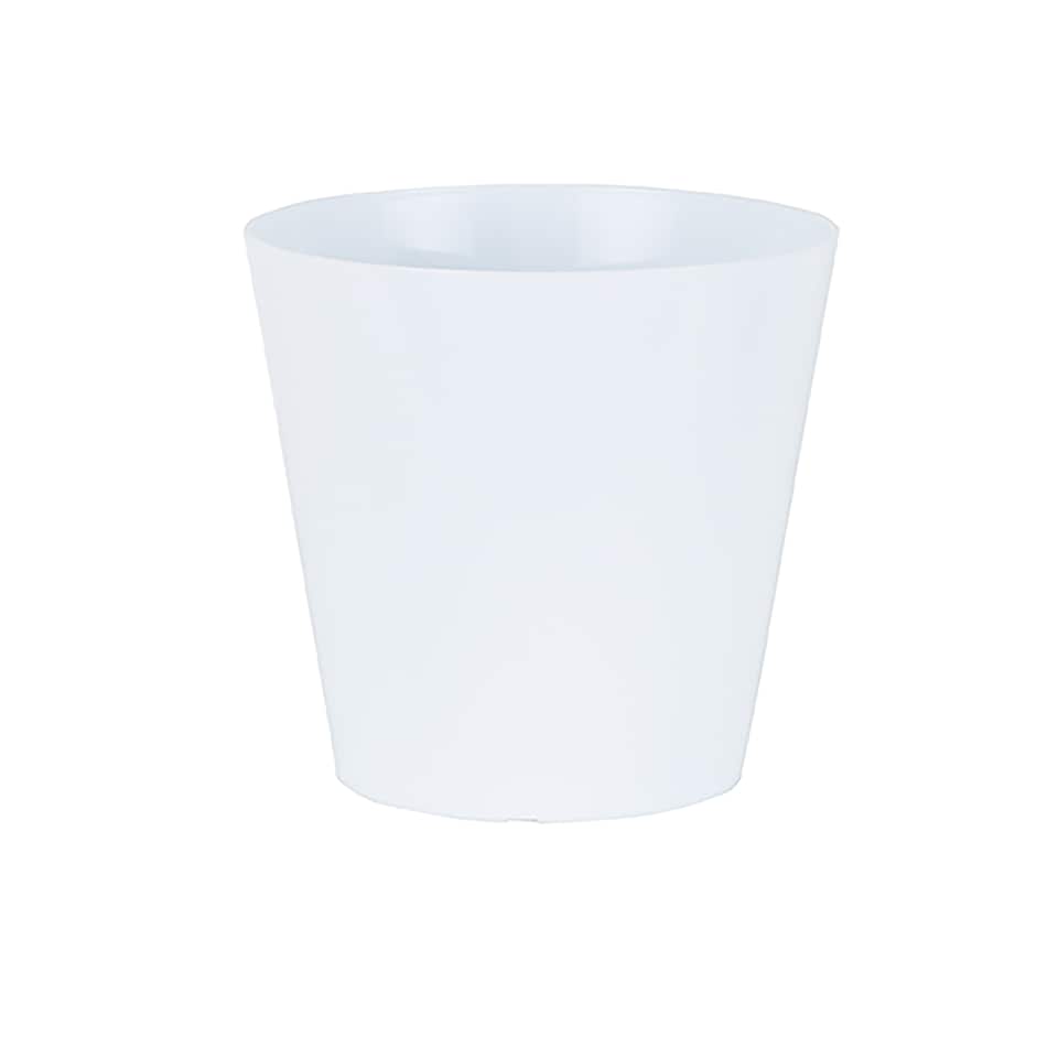 image 1 of Wham studio 4x 18cm Round Plastic Planter | White | Ice White