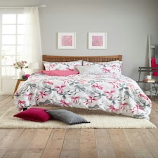 Bows Design Cotton Rich Duvet Cover Set – 200 Thread Count Soft & Breathable Bedding | Pink | Single