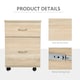 image 5 of HOMCOM Pedestal Office Mobile Filing Cabinet 2 Drawer Oak
