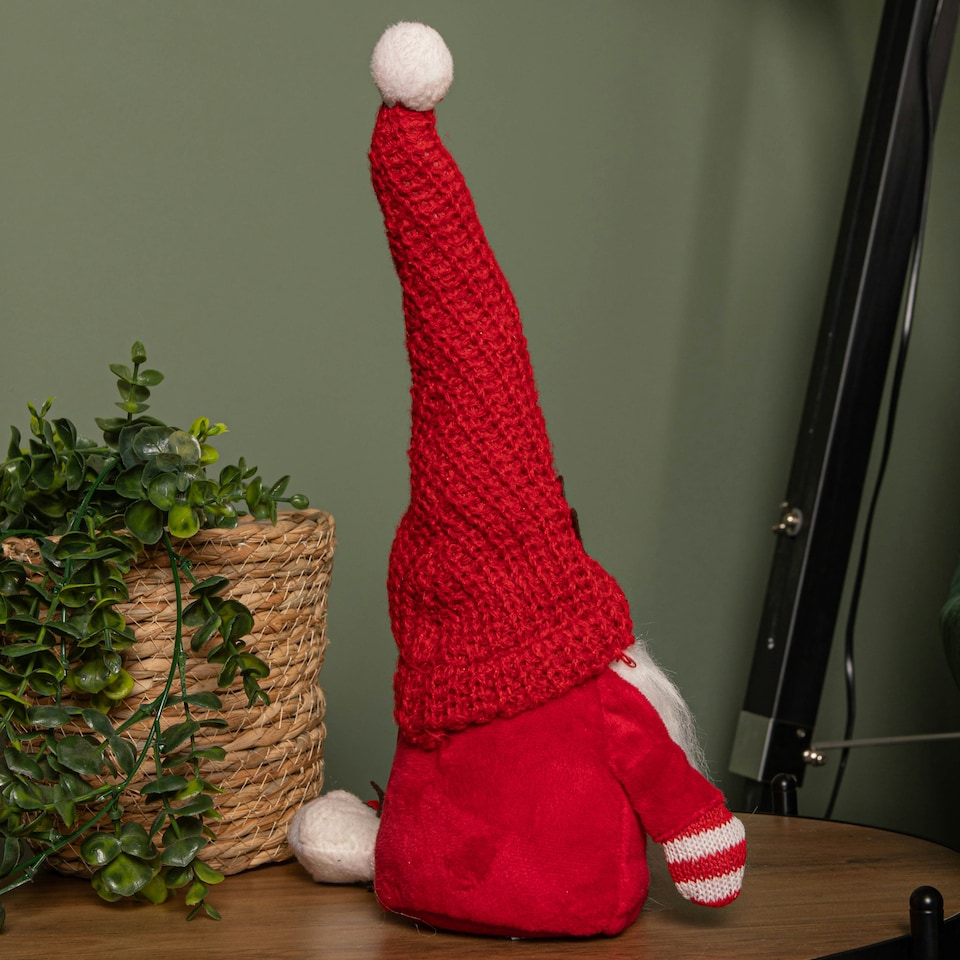 image 1 of 55cm Red and White Sitting Mr Claus Christmas Gonk with Dangly Legs