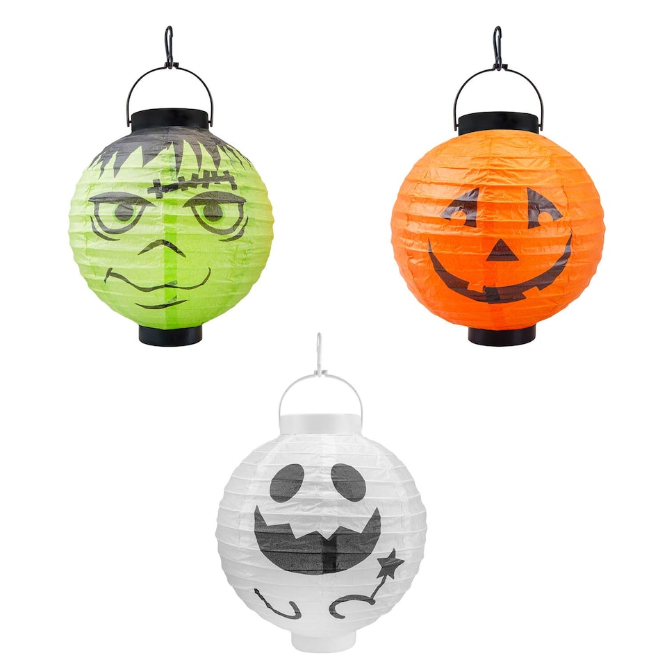 image 1 of PMS Halloween Paper Lantern - Pumpkin Design 23.6 x 20.9cm