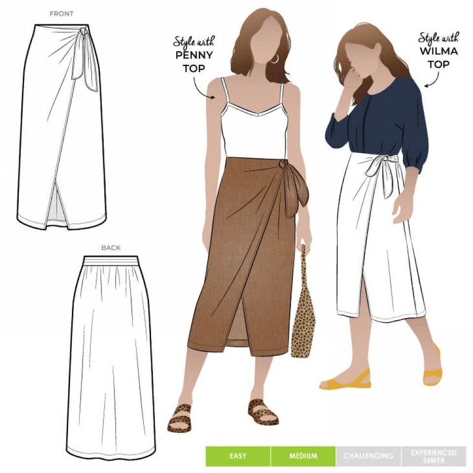 image 1 of Style Arc Rona Wrap Skirt Paper Sewing Pattern – Women’s Skirt, UK Sizes 18–30, Intermediate