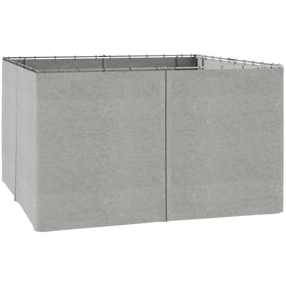 image 1 of Outsunny 4 Pack Replacement Gazebo Curtains Privacy Panel for Most 3 x 4m Gazebo Canopy Pavillion Outdoor Shelter Sidewalls Accessories Light Grey | Grey