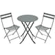 image 1 of Yaheetech 3-Piece Outdoor Bistro Set with 1 Table & 2 Chairs-Gray | Grey | Grey