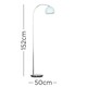 image 3 of ValueLights Designer Style Polished Chrome Stem Floor Lamp With Pale Blue Metal Dome Light Shade With LED GLS Bulb in Warm White | Blue
