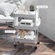 image 7 of HOMCOM Rolling Utility Cart with 3 Mesh Basket, 2 Boxes, 6 Hooks for Kitchen