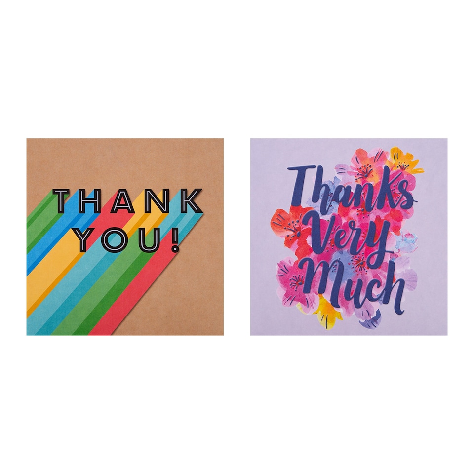 image 1 of Hallmark Pack Of 20 Thank You Cards - 4 Fun Designs
