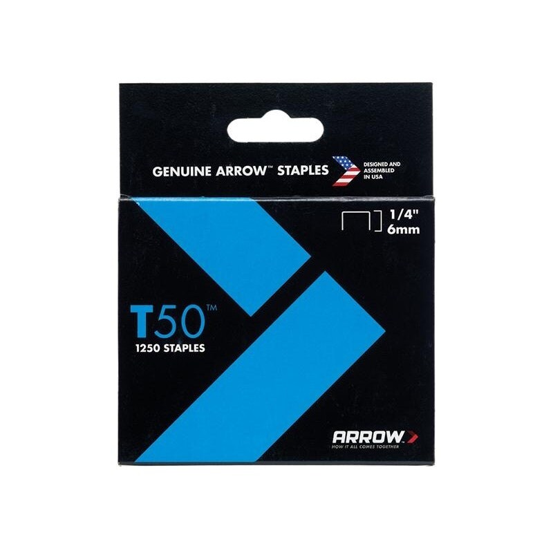 Arrow T50 Staples - Multi Colour - Box 5000 6mm - 1/4in