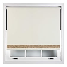 FURNISHED Thermal Blackout Roller Blinds with Glitter Edge - (W)55cm x (L)165cm | Cream | Cream | (W) 155cm x (L) 165cm