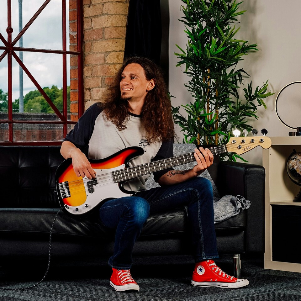 image 1 of 3rd Avenue Electric Bass Guitar Pack with Amp Green