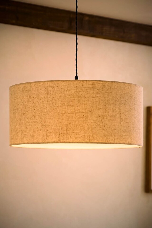 image 1 of ValueLights Reni Squat Fabric Linen Easy Fit Pendant Lamp Shade