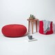 image 6 of Homescapes Red Large Round Cotton Knitted Pouffe Footstool | Red | 70 x 23 cm