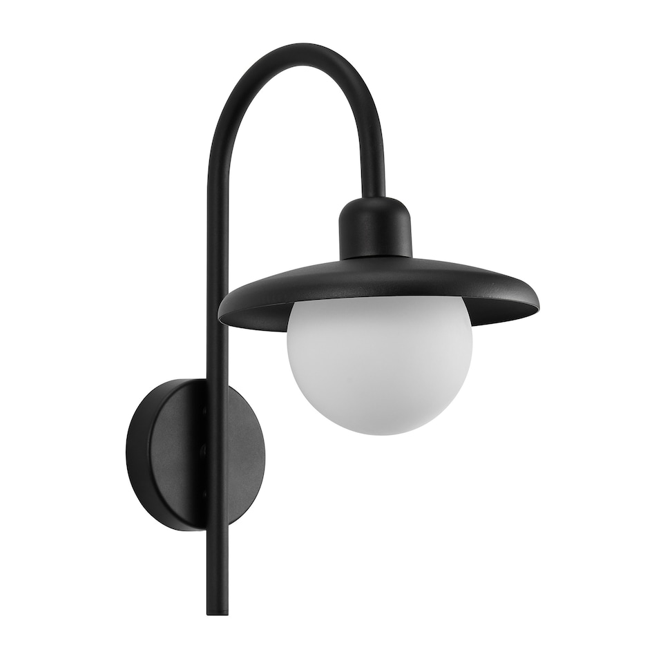 image 1 of Nordlux Berlo Outdoor Wall Light Black Metal Solar E27 Sensor Diffused  - Mains Powered, IP44 | Black | Black