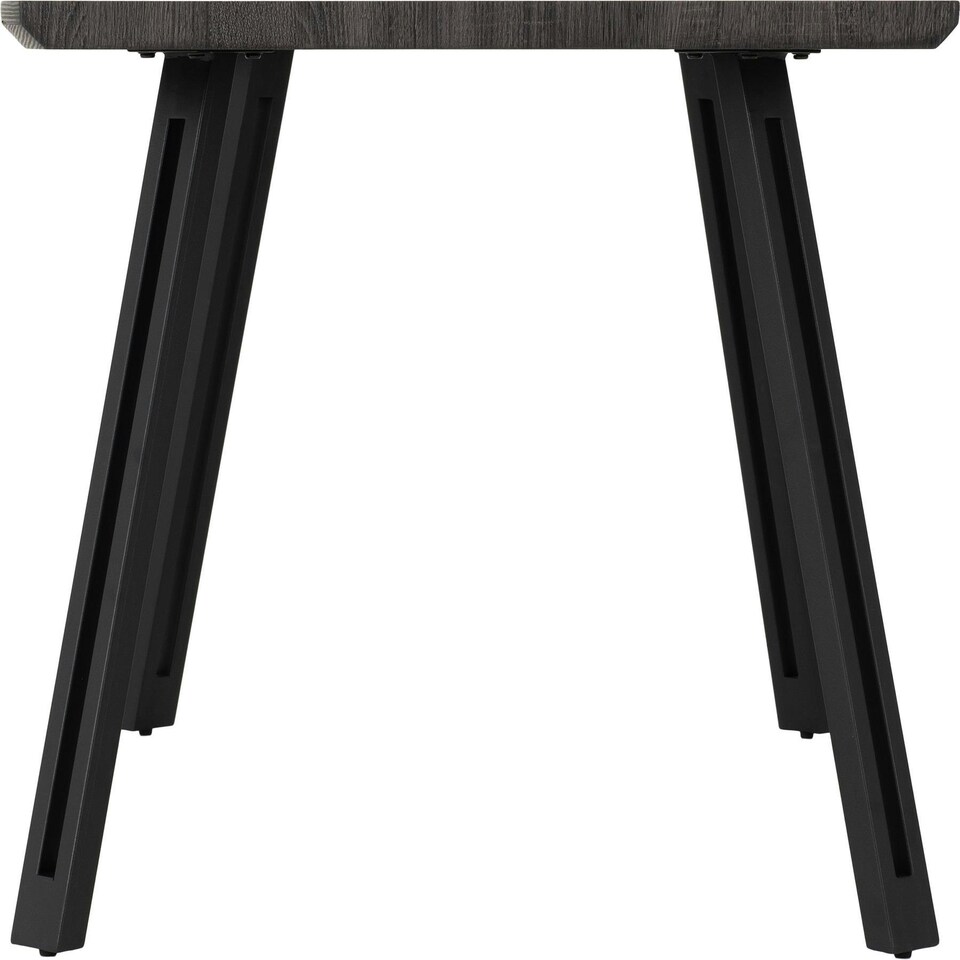 image 1 of Quebec Wave Edge Medium Dining Table Set with 4 Chairs Black | Black Wood Grain/Grey
