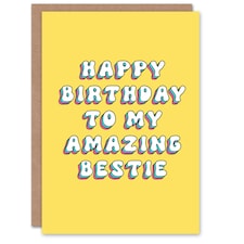 My Amazing Bestie Bright Retro Sweet Woman Friend Birthday Card