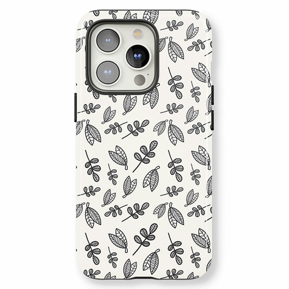 image 1 of Mono Leaves Phone Case | Black | iPhone 16e
Tough | iPhone 16e
Tough