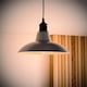 image 3 of ValueLights Civic Pair Silver Easy Fit Ceiling Pendant Shades and Bulb