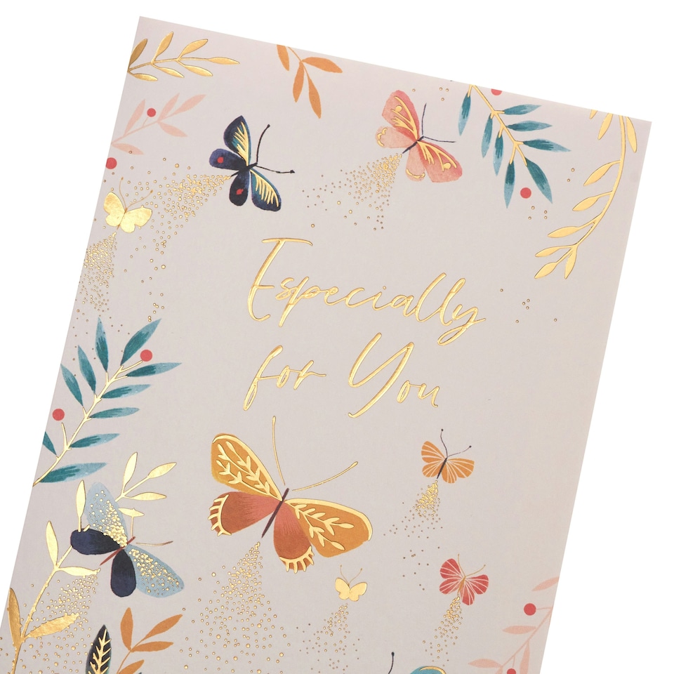 image 1 of Birthday Card - Butterflies & Leaves