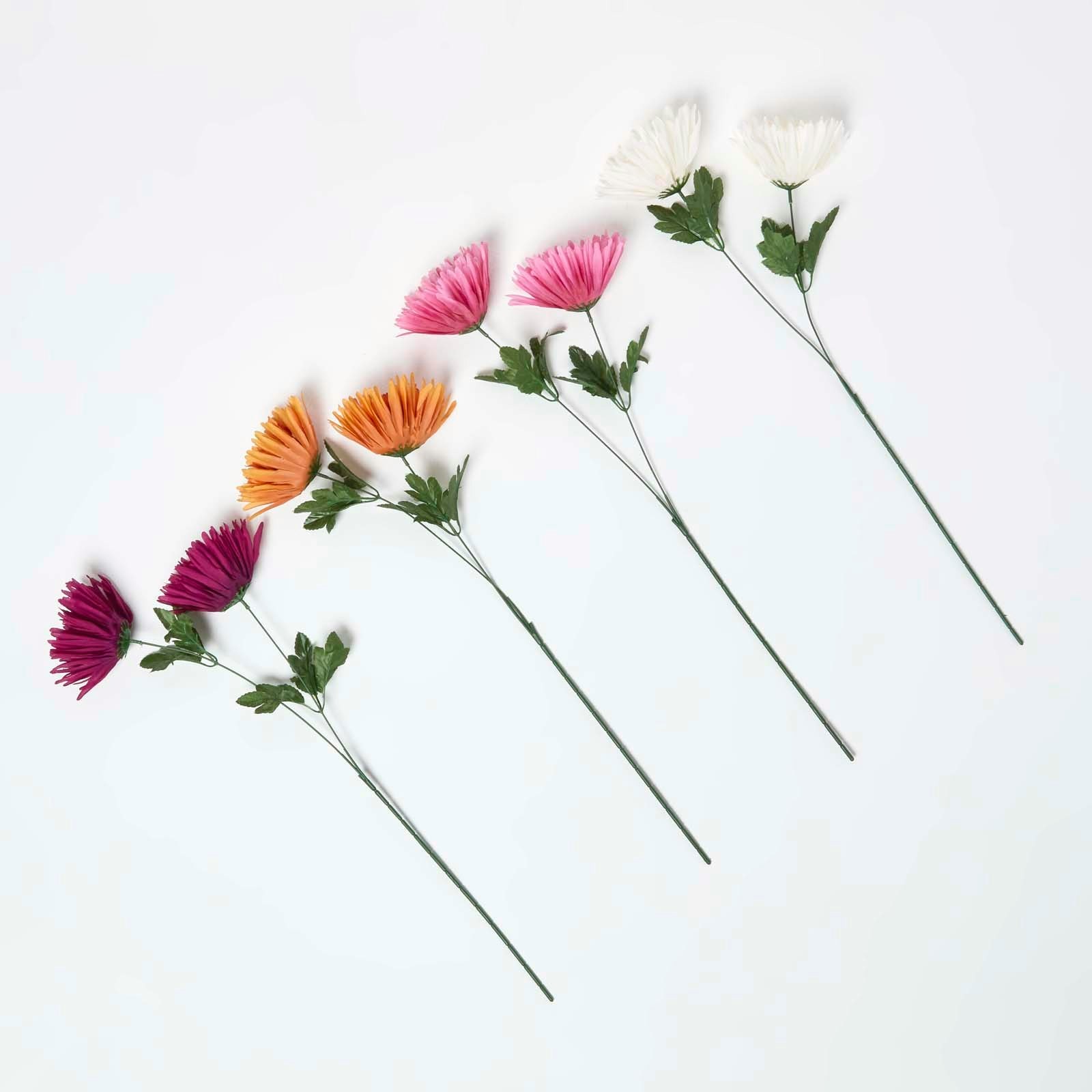 Homescapes Set of 4 Artificial Autumn Chrysanthemum Stems