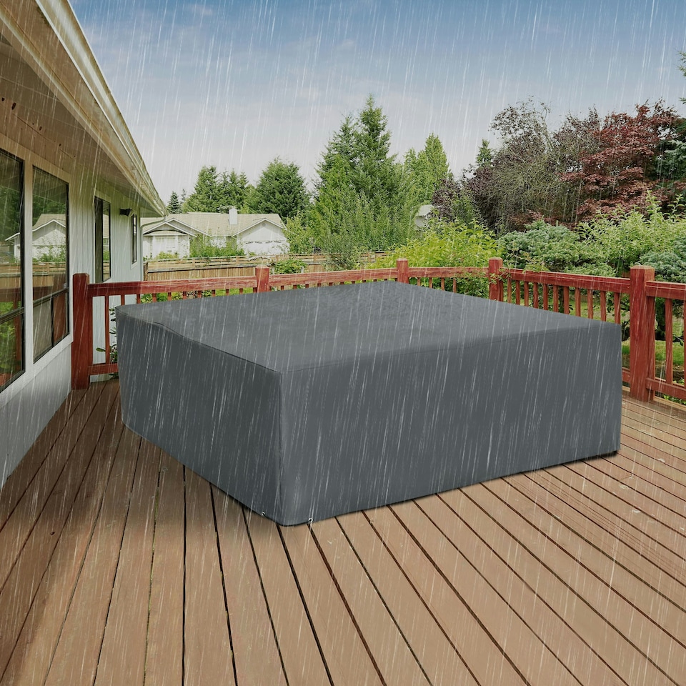 image 1 of Outsunny 205x192cm Outdoor Garden Furniture Protective Cover Water UV Resistant Grey