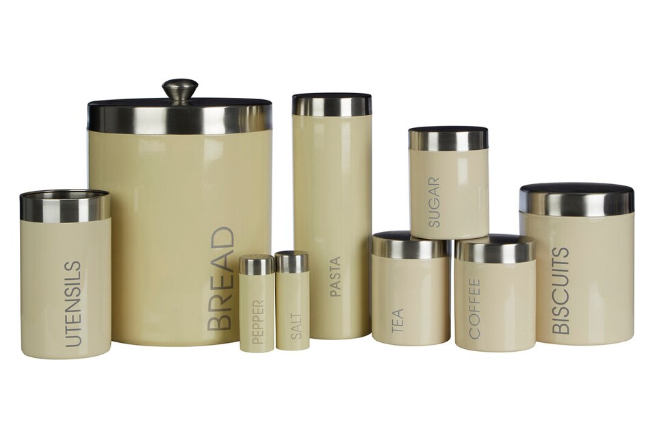 image 1 of Liberty Cream Enamel Pasta Canister