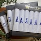 image 2 of Warwick & Vance 7 Pack White Satin Bordered Handkerchiefs with Embroidered Initials, Letter C