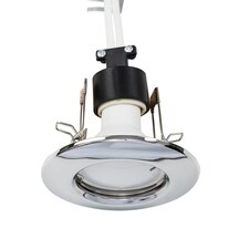 ValueLights Downlight Fixed Chrome Ceiling Light Fitting Single Pack