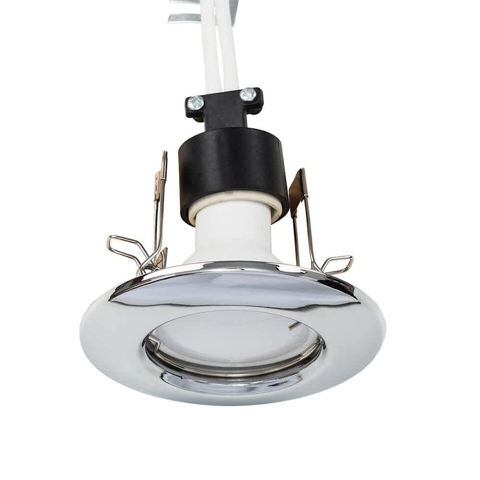 image 1 of ValueLights Downlight Fixed Chrome Ceiling Light Fitting Single Pack