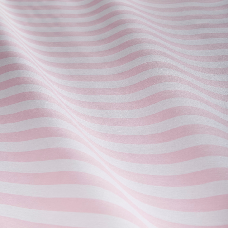 image 1 of Pencil Stripe Geometric Soft Easy Care Bed Linen Bedding Duvet Cover Set With Pillow Cases | Pink | Pink | Super King