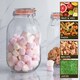 image 5 of Argon Tableware 3x Glass Storage Jars & Labels Set - 3 Litre - 4 Colour Seals Airtight Kitchen Storage Container Preserving Jar