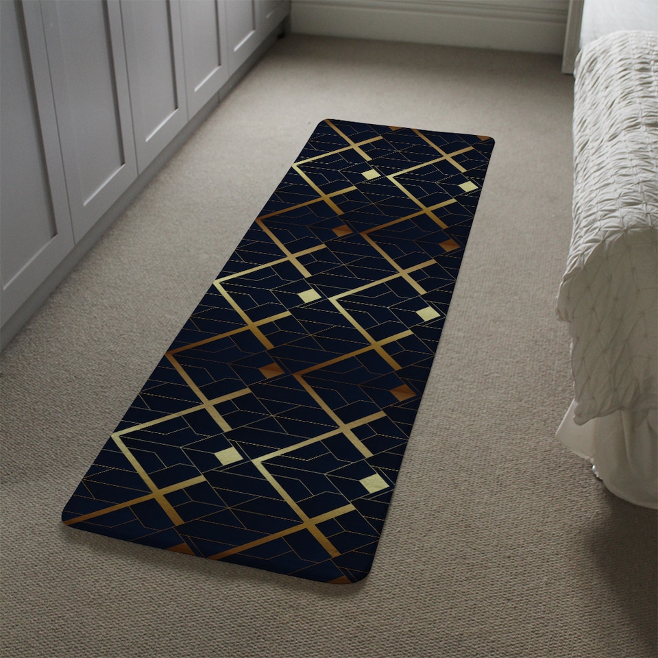 image 1 of Luxury Gold Art Deco Runner Rug | Multi
