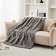image 6 of Neo Electric Cable Knit Heated Throw Reversible Blanket Fleece Sherpa 9 Heat Settings Machine Washable | Grey | GREY | One Size | 1
