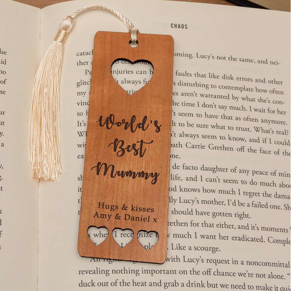 image 1 of Personalised Worlds Best Bookmark Cherrywood Mothers Day Gift for Mum