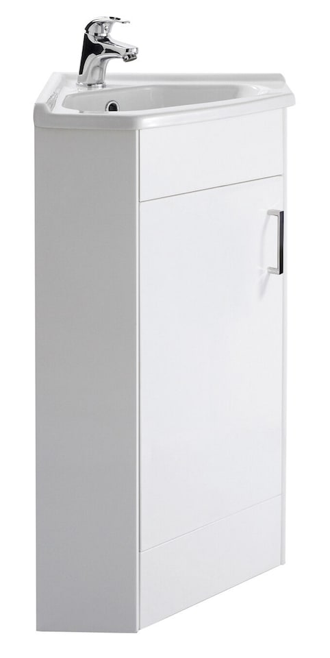 image 1 of Balterley Free Standing 1 Door Corner Vanity Basin Unit - Balterley | White | Gloss White | 1