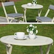 image 5 of Greenhurst Foldable Wooden Bistro Set – 2 Chairs with Cushions & Round Table in Forest White