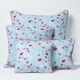 image 5 of Homescapes Cotton Birds and Flower Cushion Cover - 60 x 60 cm | Blue | Blue | 60 x 60 cm