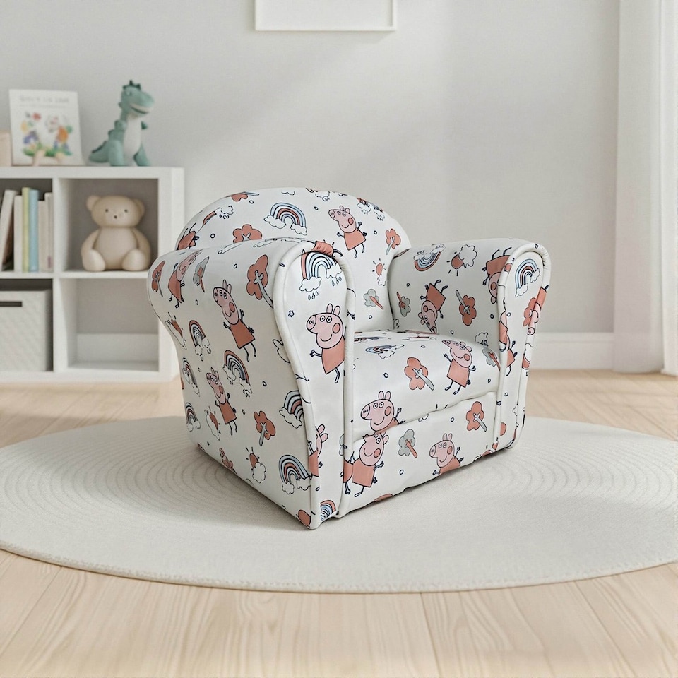 image 1 of Kids Mini Chair Peppa Pig - Boucle - L37 x W53 x H45 cm - White