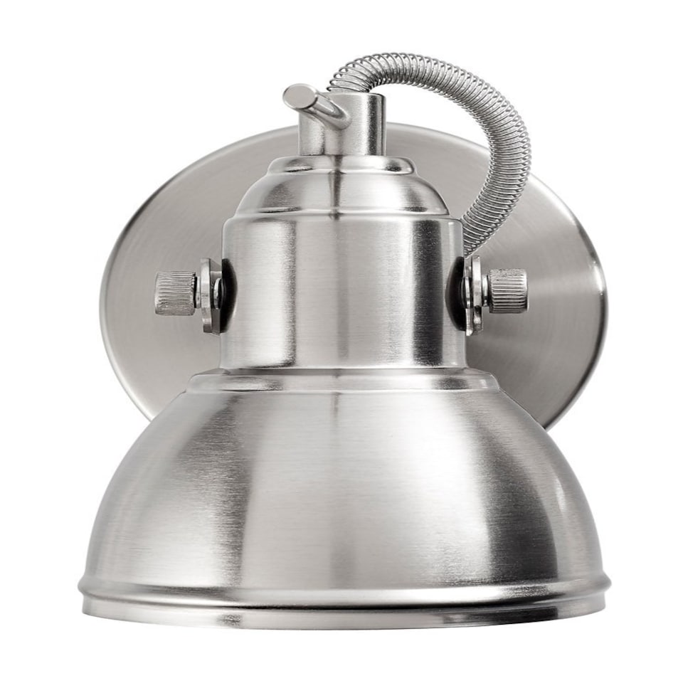 image 1 of Unique Industrial Designed Satin Nickel Switched Wall Spot Light | Silver