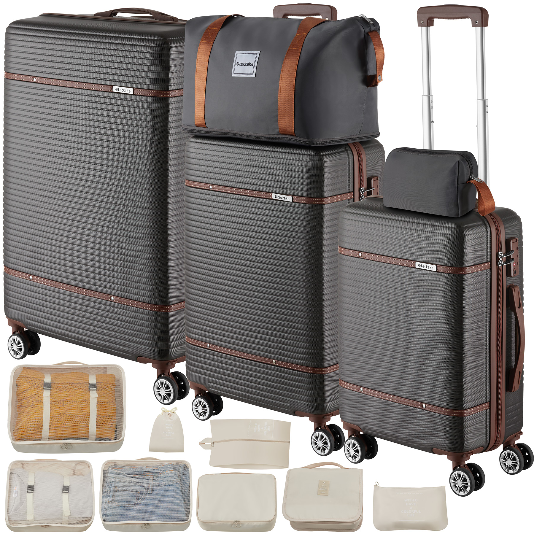 Suitcase Set Madison - 13-piece, 3 suitcases, packing cubes, TSA