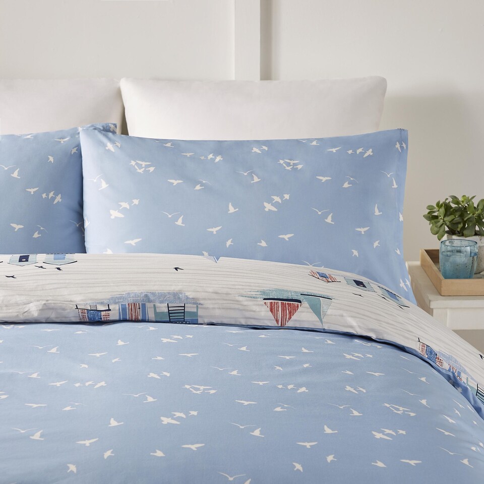 image 1 of Fusion Beach Huts Duvet Cover Set Blue