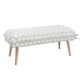 image 2 of Cushla Bubbly Velvet Large Footstool - Cream