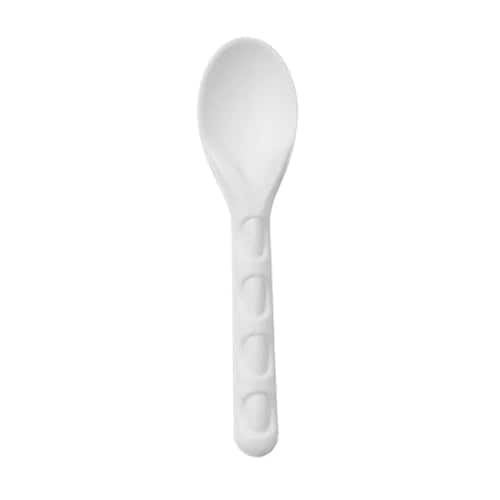 White Compostable Bagasse Spoons - Pack of 100