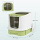 image 7 of PawHut Cat Litter Box, Hooded Cat Litter Tray with Lid, Scoop Green | One Size