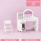image 7 of AIYAPLAY Girls Dressing Table with 2-Colour LED Mirror and Stool, White | White