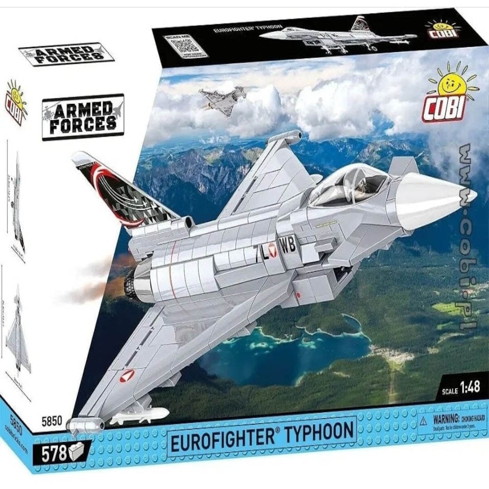 image 1 of Eurofighter Typhoon (Austria) brick plane model - COBI 5850 - 578 bricks