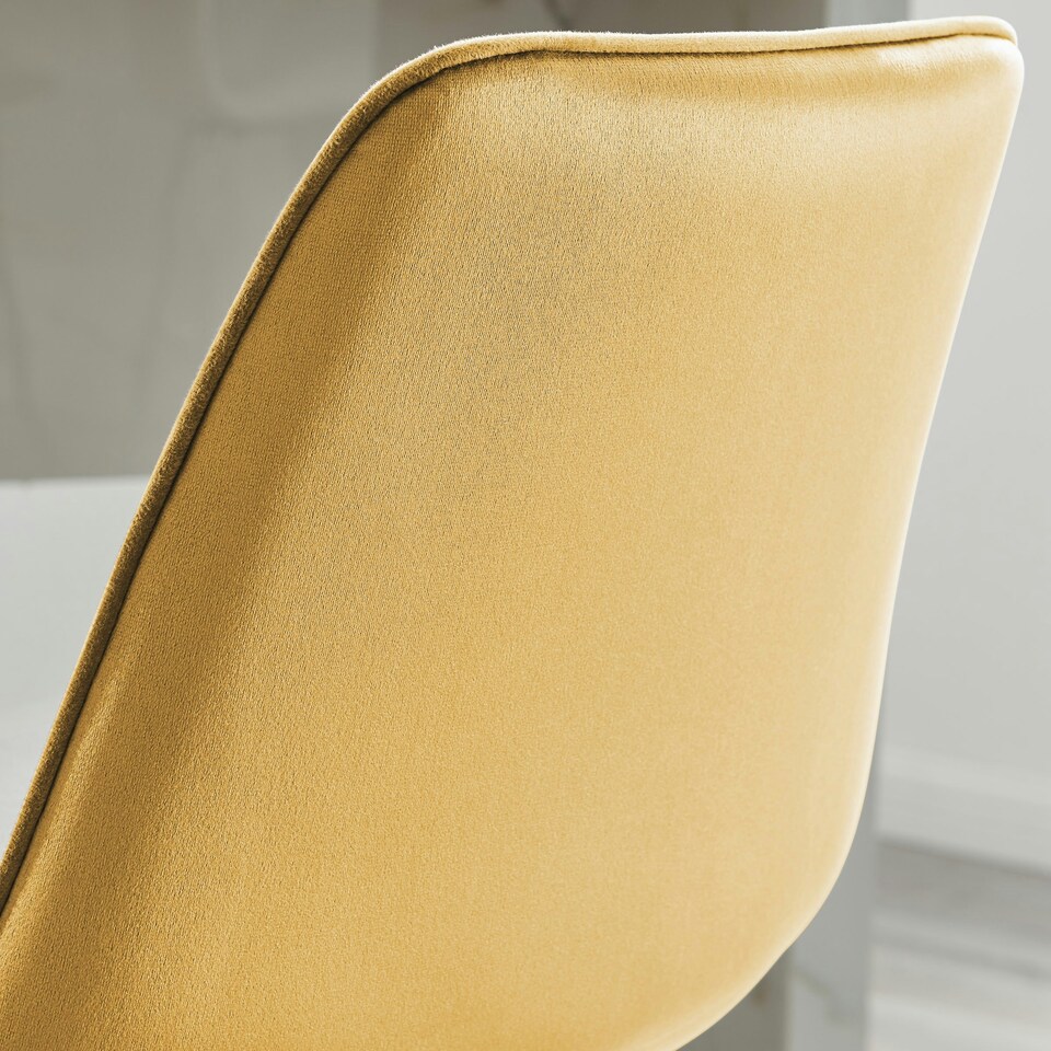 image 1 of Furniturebox Pesaro 2x Mustard Velvet Silver Legs Bar Chair