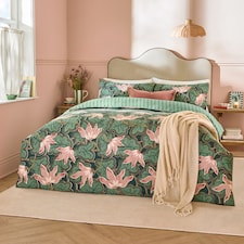 Wylder Luella Printed Reversible Duvet Cover Set | Green | Green | King