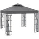 image 1 of Outsunny 3 x 3m Patio Gazebo Canopy Garden Pavilion Tent Shelter with 2 Tier Roof and Mosquito Netting, Steel Frame, Grey