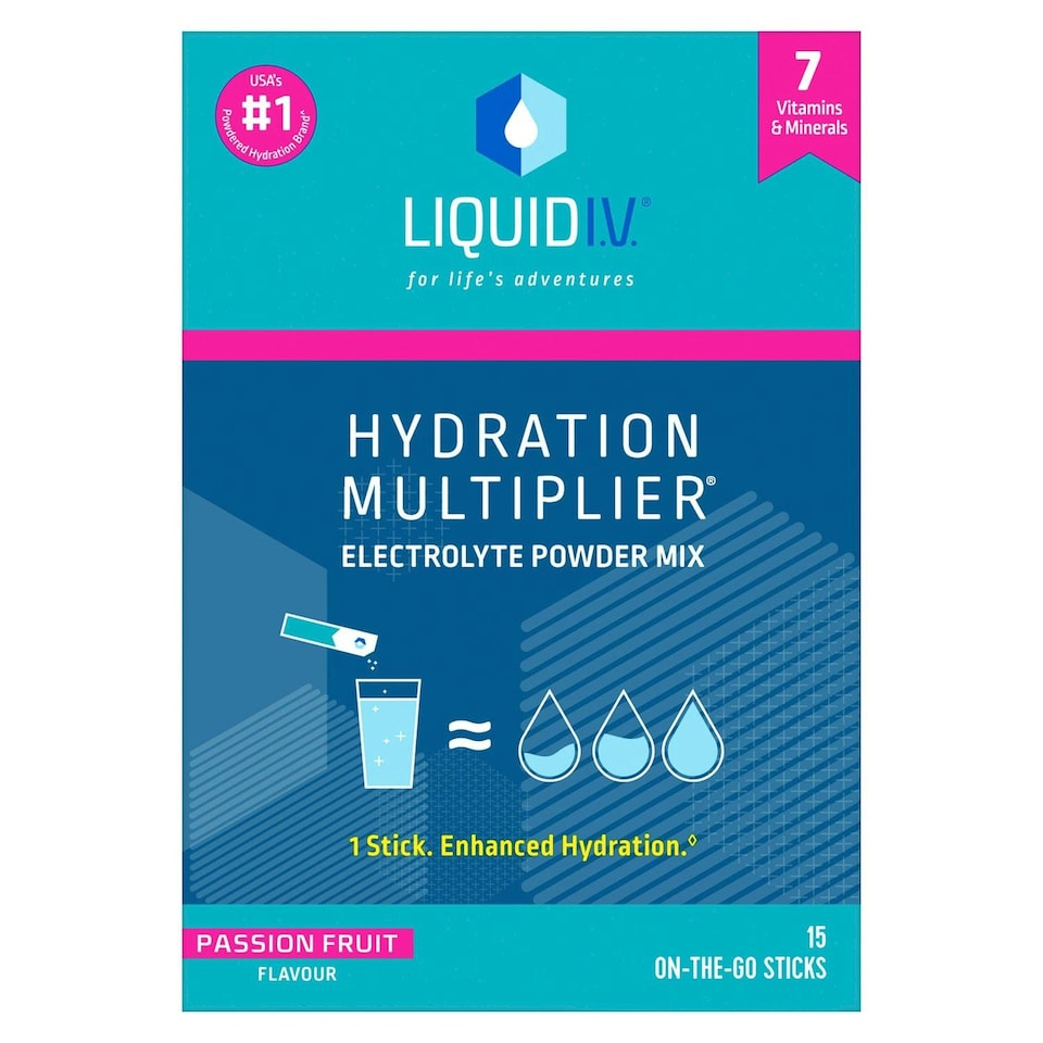 image 1 of Liquid I.V. Passion Fruit Hydration Multiplier Electrolyte Powder Mix, 15 Sachets