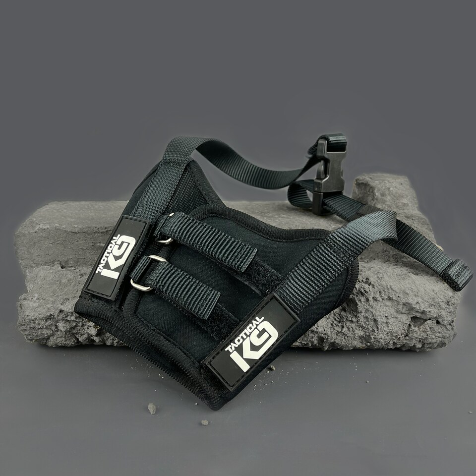 image 1 of HugglePets Tactical K9 Adjustable Comfort Dog Muzzle | Black | M